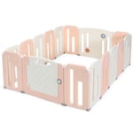 oldable Baby Playpen Kids Safety Yard Activity Center Baby Playpen-Pink