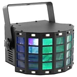 BoomTone DJ Mini Derby Strob - Effet à LED 2-en-1 Derby + Strobe pour des performances lumineuses spectaculaires - Derby 3x3W RGB - Strobe 14x0,5W LED pour des soirées animées. Jeux de lumière soirée.