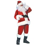 Jultomte kostym 7 delar komplett juldräkt för vuxen Cosplay Jultomte kostym plus tomte plus santa xl puls (180-195cm)