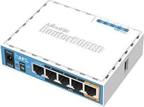 Mikrotik Hap Ac Lite, 733 Mbit/S, 10,100 Mbit/S, Ieee 802.11A, Ieee 802.11Ac, Ieee 802.11B, Ieee 802.11G, Ieee 802.11N, 10 V, 8 W, Bord, Vegg