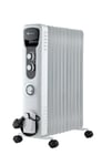 PureMate® 2500W Oil Filled Radiator, 11 Fins - Heater with Timer & Thermostat