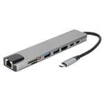 Hub 8 en 1 Type-C vers HDMI RJ45 PD Station d'accueil USB Adaptateur de convertisseur de r¿¿partiteur de hub Type-C