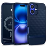 Caseology Parallax Mag for iPhone 16 Case [Ergonomic 3D Hexa Cube] Magnetic Military Grade Drop Protection Case Cover for iPhone 16 - Midnight Blue