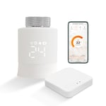 KETOTEK Tête Thermostatique Connectée Zigbee WiFi, Vanne Thermostatique Radiateur avec Hub, Robinet Thermostatique Programmable, Thermostat Radiateur Alexa/Google Assistant, Tuya App Compatible