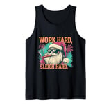 Funny Santa Work Hard Sleigh Hard Sleigher Christmas Cigar Tank Top