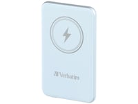 Verbatim Charge ''N'' Go, 5000 Mah, Lithium Polymer (Lipo), Quick Charge 3.0, Trådløs Lading, Blå