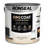 Ronseal Paint One Coat Pure Cotton Matt Quick Dry Stain Mould Resistant 2.5L