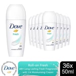 Dove Fresh Roll On AntiPerspirant up to 48H of Sweat & Odour Protection, 36x50ml