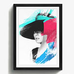 Arty Pie Framed Print Black A2 (24.5x18 Inch) Audrey Hepburn (6) V2, Wood, Multi-Colour, 60 x 42 x 2 cm