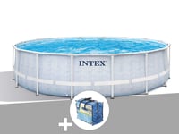 Kit piscine tubulaire Intex Chevron ronde 4,88 x 1,22 m + Bâche à bulles