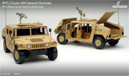 HUMMER AM GENERAL HUMVEE MILITARY DESERT  STORM IN BATTLE SAND 1/18 EXOTO 01802