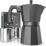 Coffee Gator Moka Pot - 350ml, 6 Cup, Aluminium Espresso Maker - Hob & 350ml