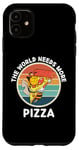 iPhone 11 Retro Bee The World Needs More Pizza Retro Pizza Lover Case