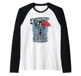 Superman The Man Of Steel Raglan Baseball Tee