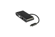 StarTech.com USB C Multiport Adapter, Mini USB-C Dock with Single Monitor VGA 1080p Video, 60W Power Delivery Passthrough, USB 3.1 Gen 1 Type-A 5Gbps, Gigabit Ethernet, Docking Station - Portable USB C Dock (DKT30CVAGPD) - dockingstation - USB-C - VGA - 1