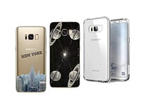 NOVAGO Compatible avec Samsung Galaxy S8 Pack de 3 Coques en Gel Transparent Souple et Solide Incassable avec Impression de Qualité ((Multicolore 12)