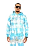 George V - Sweat ? Capuche Tie And Dye - Bleu Ciel