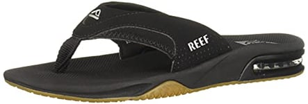 Reef Men's Fanning Sandals, Black (Black / Silver),3 UK (35 EU) (4 US)