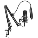 ProSound USB Condenser Cardioid Microphone with Boom Arm Kit inc Pop F