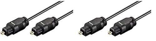 goobay 50216 Câble Toslink, connecteur optique numérique pour les données audio, noir, 1,0m (Lot de 2)