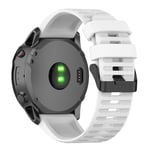 Silikonklokkerem for Garmin Fenix 6X GPS/6 Pro, etc. 26mm - Hvit