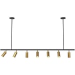 Spot sur Rail - Lampe 7 Spots Orientables - 140CM Doré - Acier, Métal - Doré