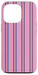 Coque pour iPhone 13 Pro Rose Bleu Marine Rouge Rayé Girly Esthétique Preppy Stripe