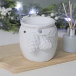 Ceramic Pines White Wax Melting Oil Burner Tealight Holder Xmas Home Decor