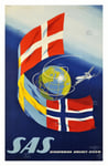 AIRLINES SAS SCANDINAVIAN SYSTEM Rdfz-POSTER 50x75cm d'une AFFICHE VINTAGE