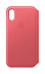 Apple Leather Folio (for iPhone XS) - Peony Pink