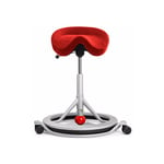 Sadelstol Back app med hjul, Tyg Alcantara - Red