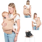 Babymoov Porte-bébé Physiologique et Evolutif en Réhausseur Nomade Moov & Boost - Hazelnut beige