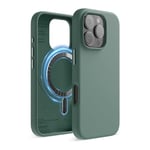 elago Magnetic Silicone Case Compatible with iPhone 16 Pro Case 6.3 Inch Compatible with All MagSafe Accessories - Built-in Magnets, Soft Grip Silicone, Shockproof (Midnight Green)