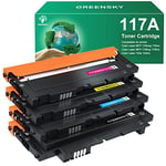 GREENSKY 117A Cartouches de Toner Compatibles pour HP 117A Toner pour Color Laser MFP 178nw 179fnw 150nw 150a 178nwg 179fwg W2070A W2071A W2072A W2073A (Noir Cyan Jaune Magenta/Pack de 4)