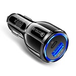 HORJOR USB C Allume Cigare Chargeur de Voiture, 2 Ports Portable, Quick Charge PD et QC 3.0 Compatible avec iPhone13, iPad Samsung Galaxy, Huawei, Xiaomi, Tablette