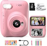 Gofunly Kids Camera Instant Print, 3.0'' Big Screen Instant Camera for Kids with