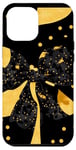 Coque pour iPhone 12 Pro Max Jaune Art Déco Polka Dots Hunting Girl Camo Noeud Noir