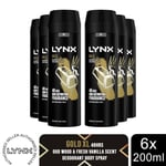 Lynx XL 48-H High Definition Fragrance Gold Body Spray Deodorant 6 Pack, 200ml