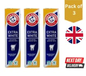 3 x Arm & Hammer Extra White Care Toothpaste for Fresh Breath & Gentle Whitening