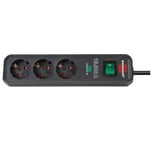 Brennenstuhl – Power strip, 3xCEE 7/3, 1xCEE 7/7, 2m cable, black (1158810315)