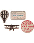 20 stk Bon Voyage Bordkonfetti i Tre ca 4x2 cm