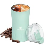 SANTECO Travel Coffee Mug 350ml/500ml, Insulated Coffee Cups with Flip Lid, Double Wall Vacuum Tumbler Spill Proof, Reusable to Go Mug for Hot/Ice Coffee Tea, Moss Green