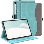 FINTIE Coque pour Samsung Galaxy Tab S9 FE 10.9 Pouces/Tab S9 11 Pouces 2023 - Housse Multipositions Ajustables, Etui avec Poche de Document, Fonction Sommeil/Réveil Auto, Turquoise