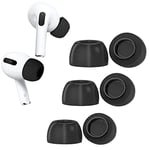 Embouts de Rechange pour Airpods Pro avec Trou pour réduire Le Bruit, Upgraded 3 Paires d'embouts Souples à mémoire de Forme pour AirPods Pro adaptés à la Recharge (S/M/L, Noir)