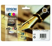 Genuine Epson 16XL Black Cyan Magenta Yellow Inkjet Cartridges Multipack T1636