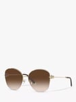 Tiffany & Co TF3082 Women's Pillow Shape Sunglasses, Pale Gold/Brown Gradient