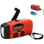 1 st Vevarradio Solenergi Handvev Dynamo Radio med LED-ficklampa Ström 3xAAA 350mAh 3,6V Ni-MH för campingvandring i nödsituationer och utomhusaktiviteter