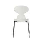 Fritz Hansen Myran 3101 stol white, silvergrått stativ