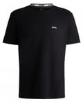 BOSS Green Taddy Mens Cotton Piqué T-Shirt with Oxford-Jacquard Back Collar - Dark Blue - Size X-Large