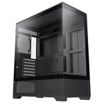 GameMax Vista Black ATX Gaming Case with Tempered Glass Front and Side Panels V4.0 ARGB PWM 9 Port Fan Hub Inc